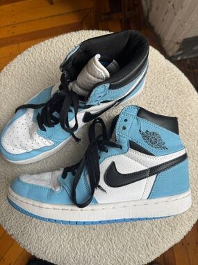 Nike Air Jordans High tops blue and black